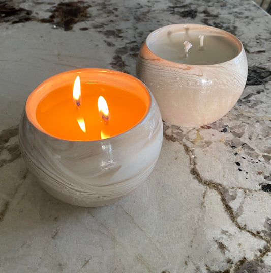 Ceramic Marble - 13 oz Candle - Lime Basil Mandarin